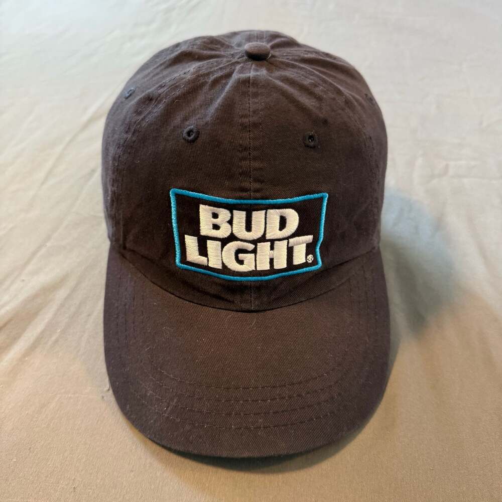 Bud Light Beer Logo Snapback Hat Black Cotton Adjustable Dad Cap